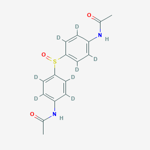 molecular formula C16H16N2O3S B016658 4,4'-Di-N-acetylamino-diphenylsulfoxide-d8 CAS No. 557794-36-2