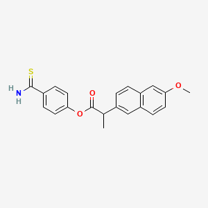 molecular formula C21H19NO3S B1665807 4-氨基羰基苯硫基2-(6-甲氧基萘-2-基)丙酸酯 CAS No. 1226895-20-0