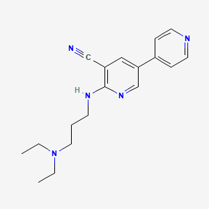 B1665856 3-Cyano-2-(3-diethylaminopropylamino)-5-(4-pyridinyl)pyridine CAS No. 108610-89-5