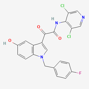 molecular formula C22H14Cl2FN3O3 B1665857 N-(3,5-二氯吡啶-4-基)-(1-(4-氟苄基)-5-羟基-吲哚-3-基)乙二醛酸酰胺 CAS No. 257892-33-4