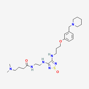 molecular formula C25H41N7O3S B1665879 4-(二甲氨基)-N-[2-[[1-氧代-4-[3-[3-(哌啶-1-基甲基)苯氧基]丙氨基]-1,2,5-噻二唑-3-基]氨基]乙基]丁酰胺 CAS No. 114394-28-4