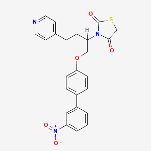 molecular formula C24H21N3O5S B1665887 3-[1-[[(3'-硝基[1,1'-联苯]-4-基)氧基]甲基]-3-(4-吡啶基)丙基]-2,4-噻唑烷二酮 CAS No. 227088-94-0