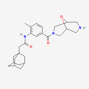 molecular formula C26H35N3O3 B1665888 2-(1-金刚烷基)-N-[2-甲基-5-(9-氧杂-3,7-二氮杂双环[3.3.1]壬烷-3-羰基)苯基]乙酰胺 CAS No. 804561-22-6