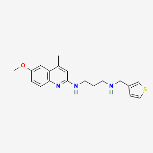 molecular formula C19H23N3OS B1665894 N-(6-methoxy-4-methylquinolin-2-yl)-N'-(thiophen-3-ylmethyl)propane-1,3-diamine CAS No. 645399-82-2