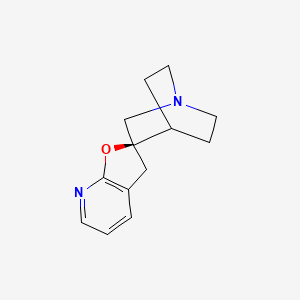 molecular formula C13H16N2O B1665928 Spiro[1-azabicyclo[2.2.2]octane-3,2'(3'H)-furo[2,3-b]pyridine], (2'R)- CAS No. 220099-91-2