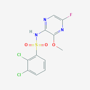 molecular formula C11H8Cl2FN3O3S B1665936 2,3-dichloro-N-(5-fluoro-3-methoxypyrazin-2-yl)benzenesulfonamide CAS No. 942137-41-9