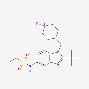 molecular formula C20H29F2N3O2S B1665937 Ethanesulfonamide, N-(1-((4,4-difluorocyclohexyl)methyl)-2-(1,1-dimethylethyl)-1H-benzimidazol-5-yl)- CAS No. 881413-29-2