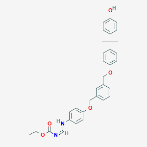 B1665960 ethyl (NZ)-N-[[4-[[3-[[4-[2-(4-hydroxyphenyl)propan-2-yl]phenoxy]methyl]phenyl]methoxy]anilino]methylidene]carbamate CAS No. 346735-24-8