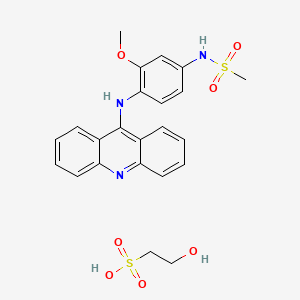 molecular formula C23H25N3O7S2 B1666027 甲磺酰胺，N-(4-(9-吖啶氨基)-3-甲氧苯基)-，单(2-羟乙磺酸盐) CAS No. 80277-14-1