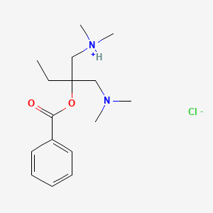 molecular formula C16H27CLN2O2 B1666030 1,1-双((二甲氨基)甲基)丙基苯甲酸单盐酸盐 CAS No. 631-38-9