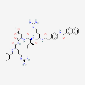 molecular formula C46H66N12O8 B1666064 (S)-N2-((4-((2-萘甲酰基)氨基)苯基)乙酰基)-L-精氨酰基-L-异亮氨酰基-L-α-天冬酰基-N-(2-甲基丁基)-L-精氨酰胺 CAS No. 124833-45-0