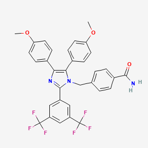 molecular formula C33H25F6N3O3 B1666067 Apoptozole CAS No. 1054543-47-3