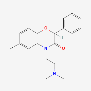 molecular formula C19H22N2O2 B1666076 2H-1,4-苯并恶嗪-3(4H)-酮，4-(2-(二甲氨基)乙基)-6-甲基-2-苯基- CAS No. 65792-35-0