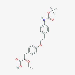 molecular formula C24H31NO6 B1666084 (S)-3-(4-(4-((叔丁氧羰基)氨基)苯乙氧基)苯基)-2-乙氧基丙酸 CAS No. 251454-45-2