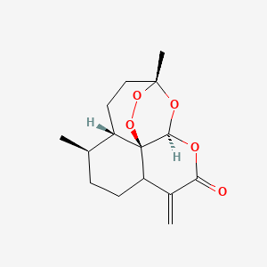 molecular formula C15H20O5 B1666092 (1R,4S,5R,12S,13R)-1,5-二甲基-9-亚甲基-11,14,15,16-四氧杂四环[10.3.1.04,13.08,13]十六烷-10-酮 CAS No. 101020-89-7