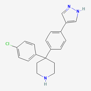 molecular formula C20H20ClN3 B1666108 4-(4-氯苯基)-4-[4-(1H-吡唑-4-基)苯基]哌啶 CAS No. 857531-00-1