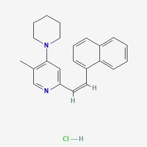 B1666121 5-Methyl-2-(2-(1-naphthyl)ethenyl)-4-piperidinopyridine hydrochloride CAS No. 115717-83-4