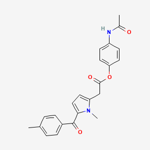molecular formula C23H22N2O4 B1666124 4-(乙酰氨基)苯基1-甲基-5-(4-甲基苯甲酰)-1H-吡咯-2-乙酸酯 CAS No. 82239-77-8