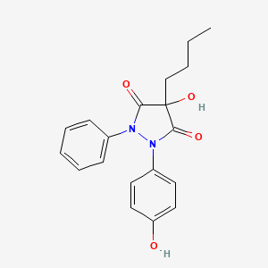 molecular formula C19H20N2O4 B1666139 4-羟基-4-丁基-1-(4-羟基苯基)-2-苯基吡唑烷二酮-3,5-二酮 CAS No. 55648-39-0