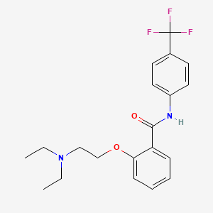 molecular formula C20H23F3N2O2 B1666166 苯甲酰胺，2-(2-(二乙氨基)乙氧基)-N-(3-(三氟甲基)苯基)- CAS No. 33089-92-8