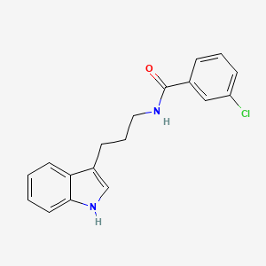 molecular formula C18H17ClN2O B1666168 Benzamide, 3-chloro-N-(3-(1H-indol-3-yl)propyl)- CAS No. 72612-08-9