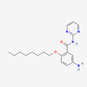 molecular formula C19H26N4O2 B1666172 苯甲酰胺，5-氨基-2-(辛氧基)-N-(2-嘧啶基)- CAS No. 13736-72-6