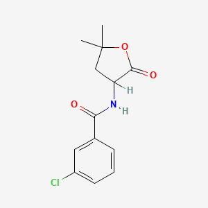 B1666175 BENZAMIDE, m-CHLORO-N-(5,5-DIMETHYL-2-OXOTETRAHYDRO-3-FURYL)- CAS No. 77694-29-2