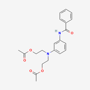 molecular formula C21H24N2O5 B1666177 苯甲酰胺，N-[3-[双[2-(乙酰氧基)乙基]氨基]苯基]- CAS No. 43051-43-0