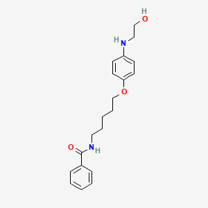 molecular formula C20H26N2O3 B1666180 苯甲酰胺，N-(5-(对-(（2-羟乙基）氨基）苯氧基)戊基)- CAS No. 103387-97-9