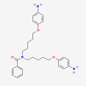 molecular formula C29H37N3O3 B1666187 苯甲酰胺, N,N-双(5-(对氨基苯氧)戊基)- CAS No. 103161-39-3