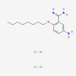 B1666188 Benzamidine, 5-amino-2-(octyloxy)-, dihydrochloride CAS No. 13736-88-4