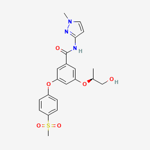 B1666226 3-(((1S)-2-Hydroxy-1-methylethyl)oxy)-N-(1-methyl-1H-pyrazol-3-yl)-5-(4-(methylsulfonyl)phenoxy)benzamide CAS No. 752239-85-3