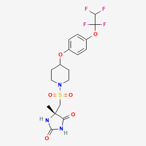molecular formula C18H21F4N3O6S B1666228 (5S)-5-甲基-5-[[4-[4-(1,1,2,2-四氟乙氧基)苯氧基]哌啶-1-基]磺酰甲基]咪唑烷-2,4-二酮 CAS No. 893556-15-5