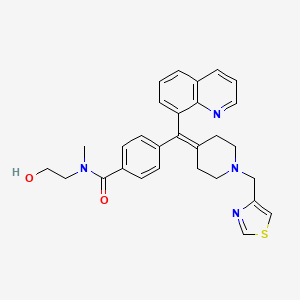 molecular formula C29H30N4O2S B1666232 N-(2-羟乙基)-N-甲基-4-[喹啉-8-基-[1-(1,3-噻唑-4-基甲基)哌啶-4-亚甲基]甲基]苯甲酰胺 CAS No. 1018988-00-5