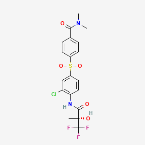 molecular formula C19H18ClF3N2O5S B1666236 4-[(3-氯-4-{[(2r)-3,3,3-三氟-2-羟基-2-甲基丙酰]氨基}苯基)磺酰]-N,N-二甲基苯甲酰胺 CAS No. 252017-04-2