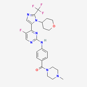molecular formula C25H27F4N7O2 B1666243 933785-68-3（游离碱） CAS No. 933785-68-3