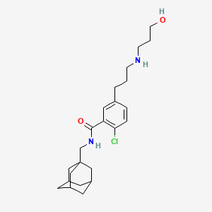 B1666244 N-(1-adamantylmethyl)-2-chloro-5-[3-(3-hydroxypropylamino)propyl]benzamide CAS No. 345304-65-6