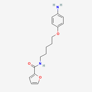 molecular formula C16H20N2O3 B1666265 2-呋喃甲酰胺，N-(5-(对氨基苯氧基)戊基)- CAS No. 101586-79-2
