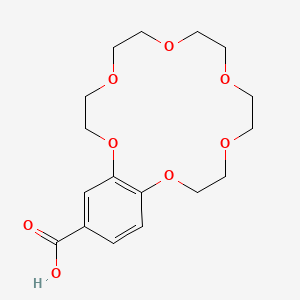 molecular formula C17H24O8 B1666325 2,3,5,6,8,9,11,12,14,15-Decahydro-1,4,7,10,13,16-benzohexaoxacyclooctadecine-18-carboxylic acid CAS No. 60835-75-8