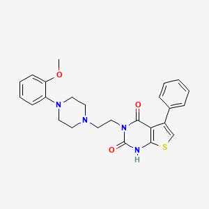 B1666372 3-[2-[4-(2-methoxyphenyl)piperazin-1-yl]ethyl]-5-phenyl-1H-thieno[3,2-e]pyrimidine-2,4-dione CAS No. 255713-47-4