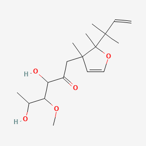 B1666373 1-[2,3-Dimethyl-2-(2-methylbut-3-en-2-yl)furan-3-yl]-3,5-dihydroxy-4-methoxyhexan-2-one CAS No. 68072-84-4