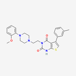 B1666375 3-[2-[4-(2-methoxyphenyl)piperazin-1-yl]ethyl]-5-(3-methylphenyl)-1H-thieno[3,2-e]pyrimidine-2,4-dione CAS No. 255713-53-2