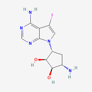 B1666380 (1S,2R,3S,5R)-3-amino-5-{4-amino-5-iodo-7H-pyrrolo[2,3-d]pyrimidin-7-yl}cyclopentane-1,2-diol CAS No. 186141-75-3