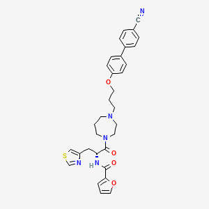 2-Furancarboxamide, N-((1R)-2-(4-(3-((4'-cyano(1,1'-biphenyl)-4-yl)oxy)propyl)hexahydro-1H-1,4-diazepin-1-yl)-2-oxo-1-(4-thiazolylmethyl)ethyl)-