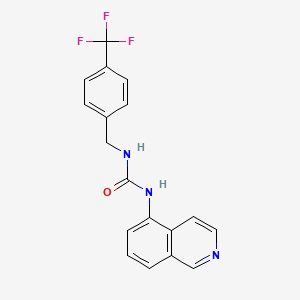 molecular formula C18H14F3N3O B1666390 1-(4-(Trifluoromethyl)benzyl)-3-(isoquinolin-5-yl)urea CAS No. 581809-67-8