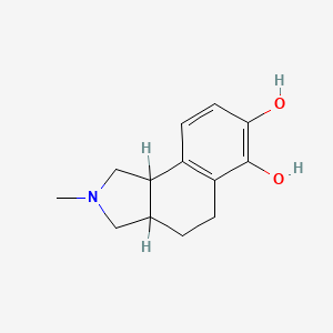 B1666394 2-Methyl-2,3,3a,4,5,9b-hexahydro-6,7-dihydroxy-1H-benz(e)isoindole CAS No. 115103-48-5