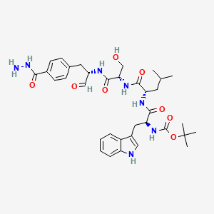 molecular formula C35H47N7O8 B1666398 t-Butyloxycarbonyl-tryptophyl-leucyl-aspartyl-phenylalanine-hydrazide CAS No. 125598-87-0
