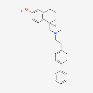 molecular formula C26H29NO B1666402 2-萘酚，5-(((2-(1,1'-联苯)-4-基乙基)甲基氨基)甲基)-5,6,7,8-四氢- CAS No. 146667-75-6