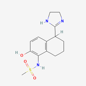B1666403 N-[5-(4,5-dihydro-1H-imidazol-2-yl)-2-hydroxy-5,6,7,8-tetrahydronaphthalen-1-yl]methanesulfonamide CAS No. 750531-54-5