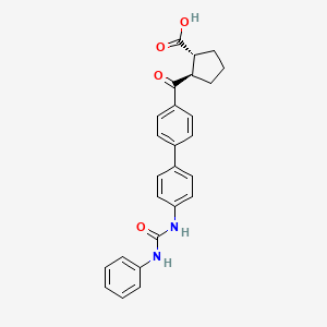 molecular formula C26H24N2O4 B1666454 (1R,2R)-2-(4'-(3-苯基脲基)-[1,1'-联苯]-4-羰基)环戊烷-1-羧酸 CAS No. 959122-11-3